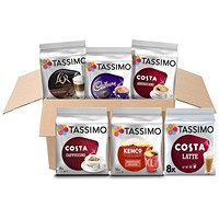 Tassimo 6 of The Best Coffee Pod Variety Pack, Pack of 6, Total 64 Drinks