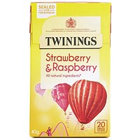 Twinings Strawberry and Raspberry Fruit Tea, Pack of 20