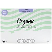 Care and Protect Organic Cotton Applicator Tampons, Super, Pack of 192