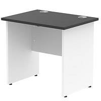 Impulse 800mm Two-Tone Slim Rectangular Desk, White Panel End Leg, Black