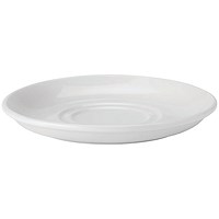 Pure White Double Well Saucer, 15cm, Pack of 6