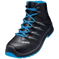 Uvex 2 Trend Safety Boots, Black and Blue, 7