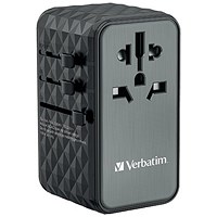 Verbatim UTA-06 GaN III Universal Travel Adapter, 2x USB-C PD 100W + QC4+/2x USB-A QC 3.0, Black Verbatim UTA-06 GaN III Universal Travel Adapter, 2x USB-C PD 100W + QC4+/2x USB-A QC 3.0, Black
