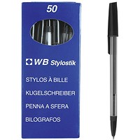 Ballpoint Pens, Black, Pack of 50 Ballpoint Pens, Black, Pack of 50