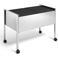 Durable Eco Universal Duo Suspension File Trolley, for 100 A4 Folders, Silver