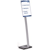 Durable Info Sign Aluminium Display Panel Info Floor Stand, A3, 1.25m, Silver