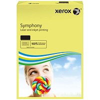 Xerox A4 Symphony Coloured Paper, Pastel Yellow, 80gsm, Ream (500 Sheets) Xerox A4 Symphony Coloured Paper, Pastel Yellow, 80gsm, Ream (500 Sheets)