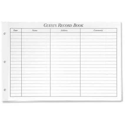 Concord CD15P Refill for Guest Record Book 229x336mm White [50 Sheets]