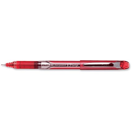 Pilot V7 Rollerball Pen Rubber Grip Needle Point 0.7mm Tip 0.5mm Line Red [Pack 12]