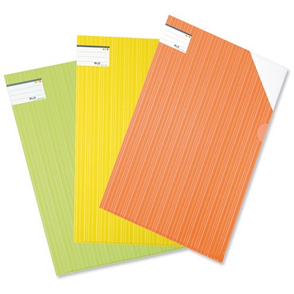 GLO Slip Files / Corner Lock / A4 / Assorted / Pack of 12