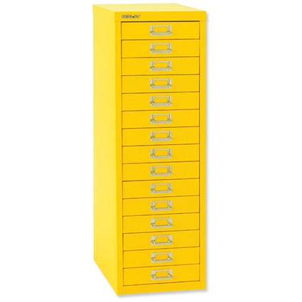 GLO by Bisley SoHo Multidrawer Cabinet 15-Drawer H860mm Lemon Ref H3915NL Yellow