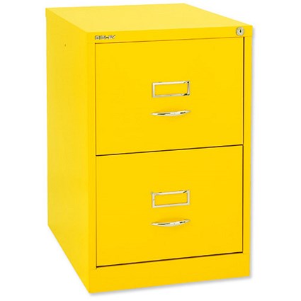 GLO by Bisley BS2C Filing Cabinet 2-Drawer H711mm Lemon Ref BS2C Yellow