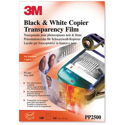 3M OHP Film Plain Copier for Dry Toners PP2500 [Pack 100]