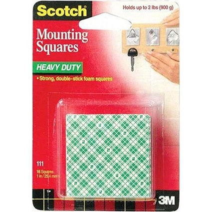 Scotch Mounting Squares / Permanent / Pre-Cut 25x25mm / Pack of 4