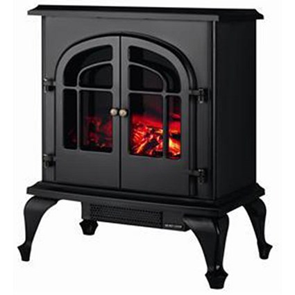 Warmlite Electric Log Effect Stove Fire 2000W Black