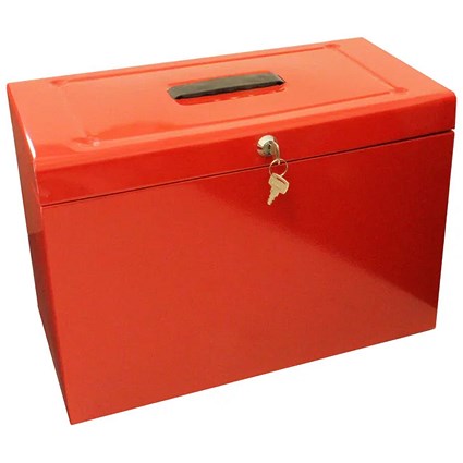 ValueX Cathedral Metal Suspension File Box Foolscap Red -