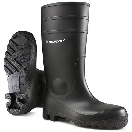 Dunlop Protomaster Full Safety PVC Wellington Boots, Black, 3