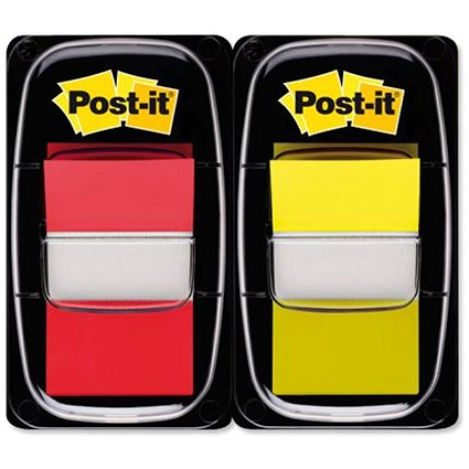 Post-it Index Dual Pack Post-it Index Flags 50 per Pack 25mm Red/Yellow Ref 680-RY2 [Pack 2]