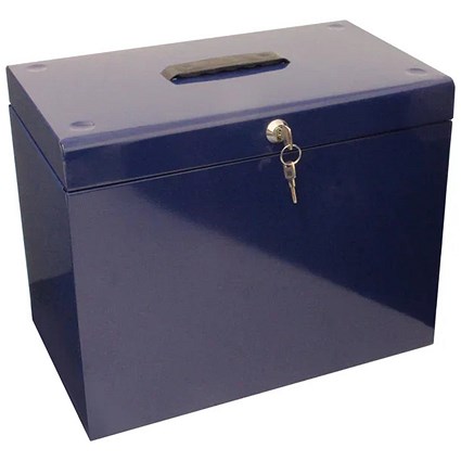 ValueX Cathedral Metal Suspension File Box A4 Blue -