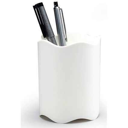 Durable Trend Pen Pot Pencil Holder Desk Tidy Organizer Cup, White