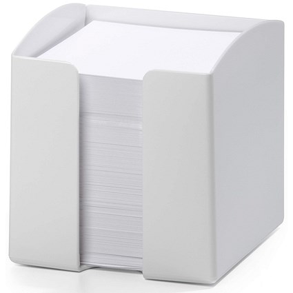 Durable Trend Note Box Cube and 800 Sheet Memo Pad, White