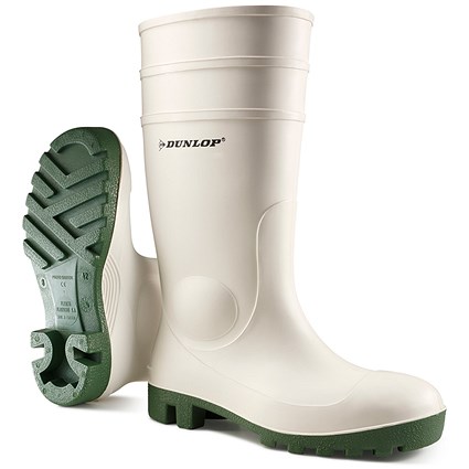 Dunlop Protomastor Steel Toe Cap PVC Safety Wellington Boots, White, 3