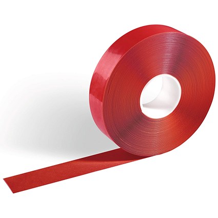 Durable Duraline Strong Slip-Resistant Floor Marking Tape, 50mm x 30m, Red