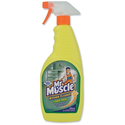 Mr Muscle Kitchen Cleaner Spray Lemon Anti-Bacterial for All Kitchen Surfaces 750ml