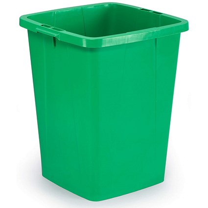 Durable Durabin Square Food & Freezer Safe Waste Recycling Bin, 90 Litre, Green