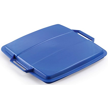 Durable Durabin Square Recycling Bin Lid, Food & Freezer Safe, 90 Litre, Blue