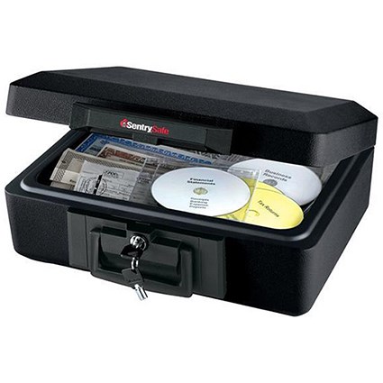 Sentry Fire-Safe CD Storage Chest Key Lock 30 minutes Protection 7.7kg 7 Litre Ref 2460