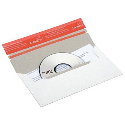 Envelope White Card Self Adhesive Tear Off Strip 220x121mm CD [Pack 25]