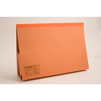 Guildhall Reinforced Double Pocket Wallet 315gsm Orange PK25 - 218-ORGZ