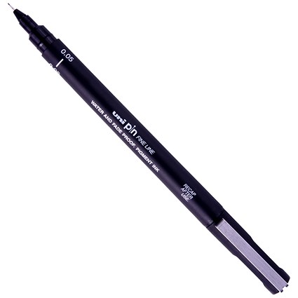 uniPIN005-200(S) Pigment Ink Fine Line Pen 0.05mm Tip Black (Pack 12) -