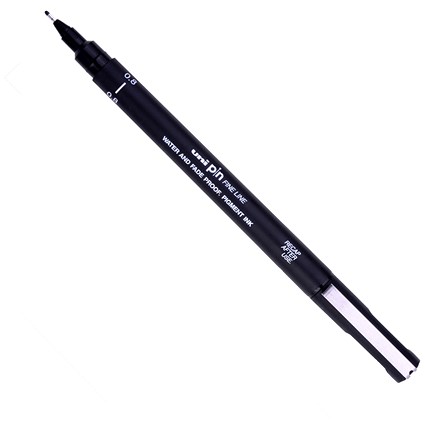 uni PIN08-200(S) Pigment Ink Fine Line Pen 0.8mm Tip Black (Pack 12) -