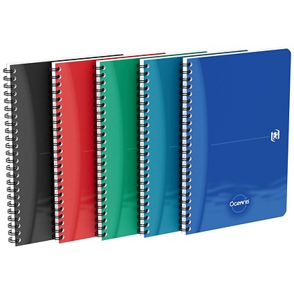 Oxford Oceanis Twin Wire Notebook, A5, Ruled, Assorted, Pack of 5