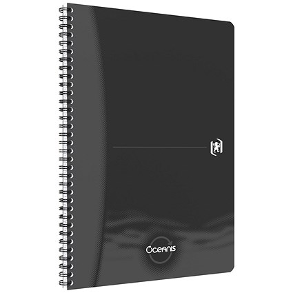 Oxford Oceanis Twin Wire Notebook, A4, Ruled, Black