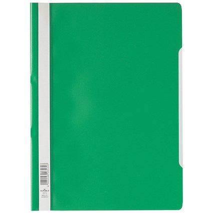 Durable A4 Clear View Folder, Green, Pack of 25