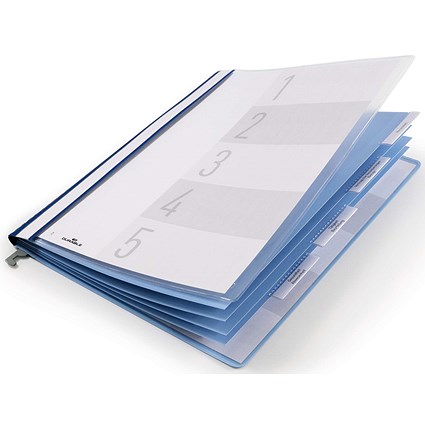 Durable A4 Personnel Document Report File with Suspension Rail, Blue