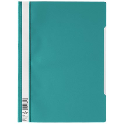 Durable A4 Clear View Folder, Dark Green, Pack of 50