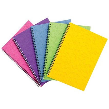 Pukka Pad Brights Pressboard Wirebound Pad, A4, Feint Ruled, 120 Pages, Assorted, Pack of 10