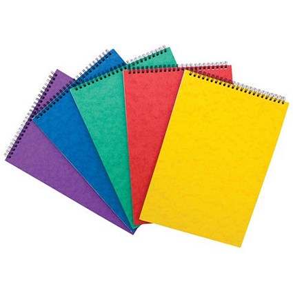 Pukka Pad Pressboard Top Wirebound Pad, A4, Feint Ruled, 120 Pages, Assorted, Pack of 10