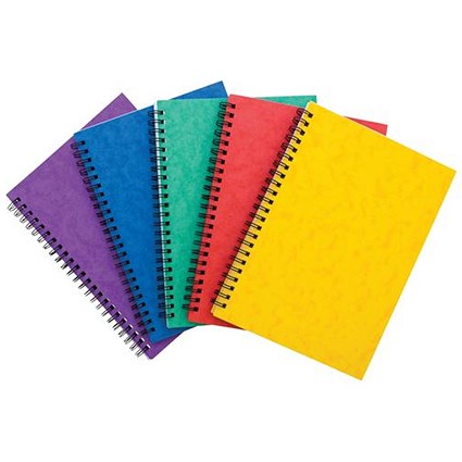 Pukka Pad Pressboard Side Wirebound Pad, A5, Feint Ruled, 120 Pages, Assorted, Pack of 10