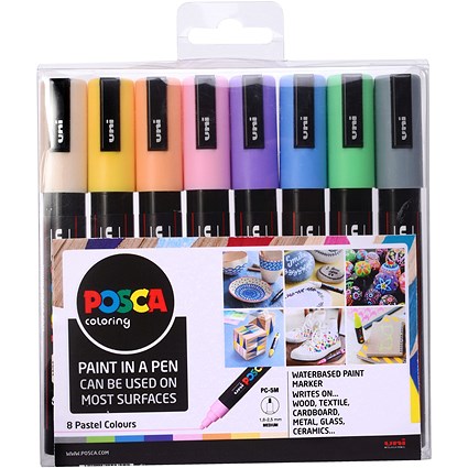 Posca PC-5M Paint Marker Assorted Pale Colours (Pack 8) -