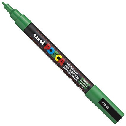 Posca PC-3M Paint Marker Water Based Fine Line Width 0.9 mm - 1.3 mm Green (Single Pen) -