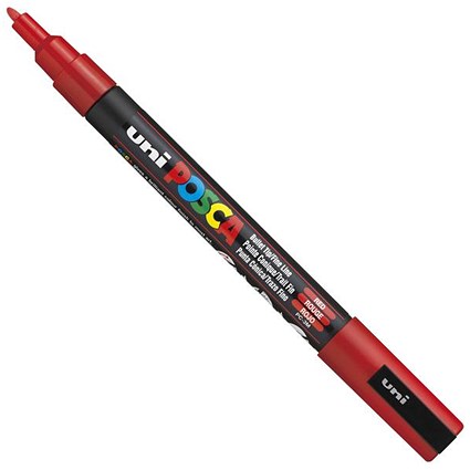 Posca PC-3M Paint Marker Water Based Fine Line Width 0.9 mm - 1.3 mm Red (Single Pen) -