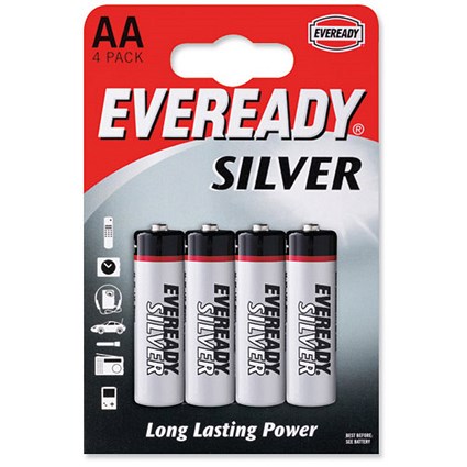 Eveready Silver Battery Carbon Zinc LR06 AA 1.5V [Pack 4]