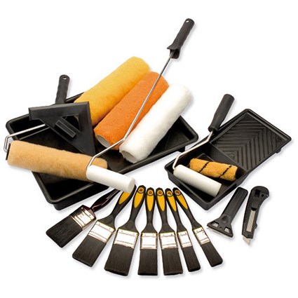 Painting and Decorating Kit including Brushes Rollers and Paint Trays Ref 2615