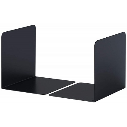 Durable Premium Heavy Duty Small Metal Shelf Bookends, Black, Pack of 2