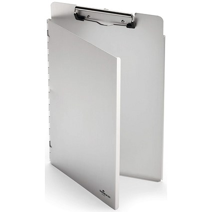 Durable Premium Recycled Aluminium Metal Clipboard with Cover, A4, Silver